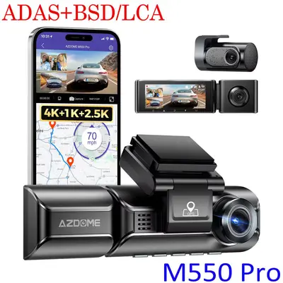 AZDOME araç kamerası üç lens 4K 1080P 1440P GPS - 8