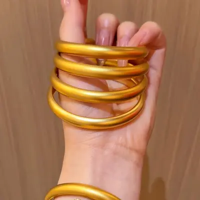 24K Gold-Armband, Vakuumgalvanisierung, chinesischer Stil massiver Ring, Frauengeschenk