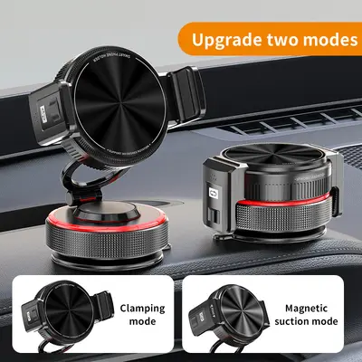 Magnetic Car Phone Holder with Vacuum Suction Dashboard Mount - 7