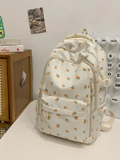 Women's Floral Backpack, Large Capacity, for Middle and Primary School Students - 8