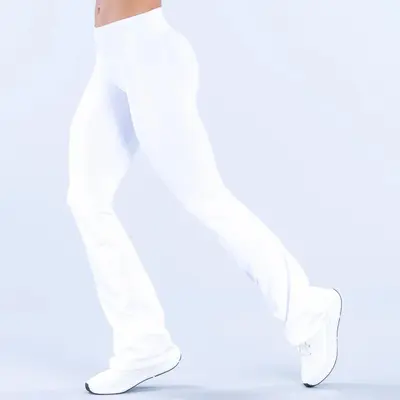 Micro Flare Seamless Mid-Waist Yoga Pants, Full Matte Fitness Leggings - 10