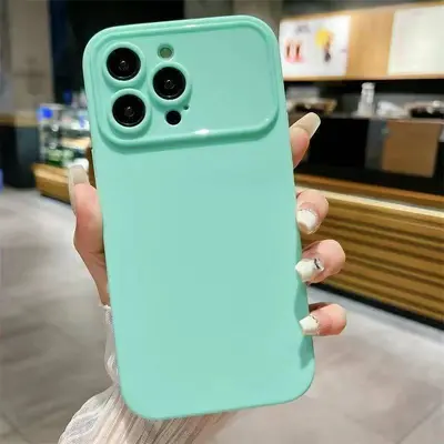 Kontrastfarbene Handyhülle mit großem Sichtfenster für iPhone 16 Pro und 18 Pro Max