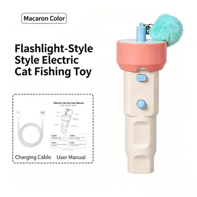 Electric Cat Teaser Launcher with Retrievable Projectile, Rechargeable - 6