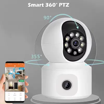 ICSEE dual-lens WIFI surveillance camera with motorized head