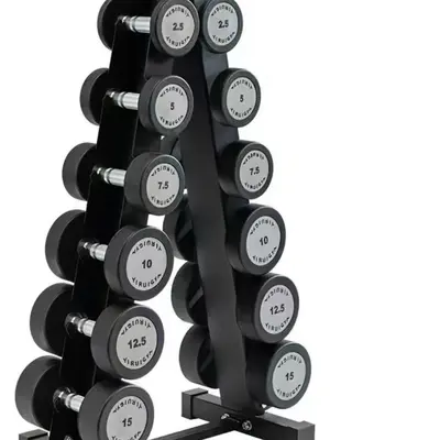 Yuvarlak Başlı Kaplı Dumbell Katı Dayanıklı Erkek Güç Antrenmanı Fitness Ekipmanı Tüm Salon Satın Alma Paketi Stokta Dumbell - 9
