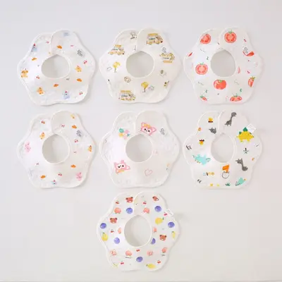 Newborn bibs for boys and girls, anti-spit pads, waterproof bibs, pure cotton baby drool towels for umbilical cord protection - 8