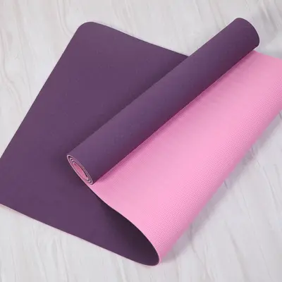 TPE Double-Layer Yoga Mat, 8mm Thick, 61/80cm with Alignment Lines - 9