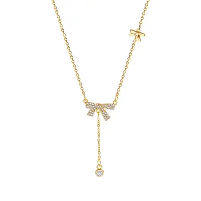 Titangold Damenkette mit Perlenkette
