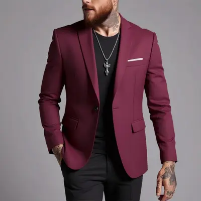 Herren-Anzugjacke, Slim Fit, koreanischer Stil