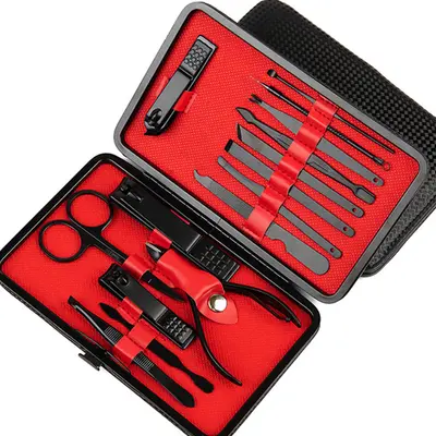 15-teiliges Edelstahl-Nagelscherensatz des Herstellers, Maniküre- und Pediküre-Messer, Schönheitspinzette, Maniküre-Werkzeug, dünne Verpackung