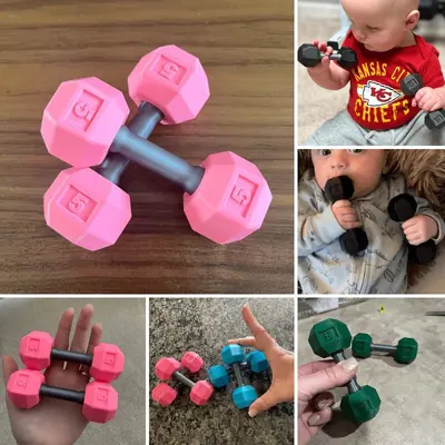 Sınır ötesi yeni Minyatür Bebek Dambıl yaratıcı minyatür plastik bebek dambıl süs seti