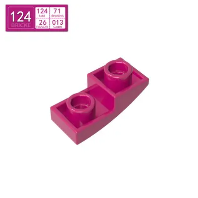 1x2 Reverse Curved Piece Compatible with LEGO 24201 Building Blocks - 8
