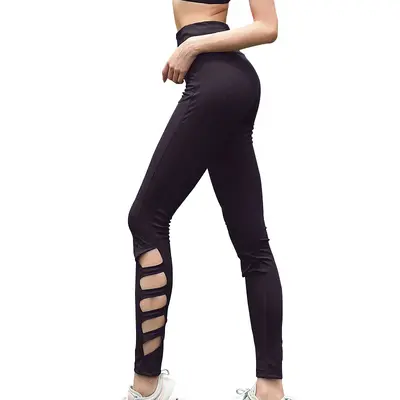 Oyuklu Yüksek Bel Fitness Yoga Pantolonu Kadın Geniş Paça P1611
