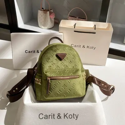 Vintage Velvet Embossed Backpack, 2025 Winter Model - 6