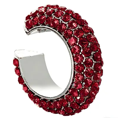 Full-rhinestone cartilage clip earrings, no piercing, colorful - 9