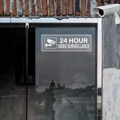 Şeffaf su geçirmez CCTV kamera uyarı etiketi