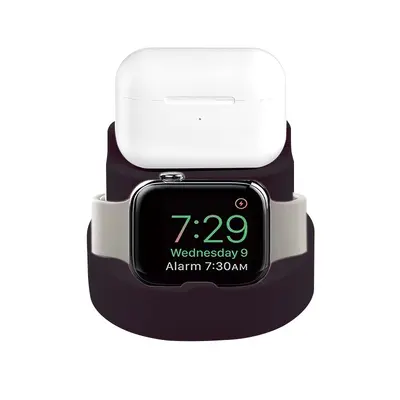 Apple wireless charging stand, mobile phone bracelet, Bluetooth wireless earbuds, suitable for three-in-one desktop wireless charging silicone holder - 8