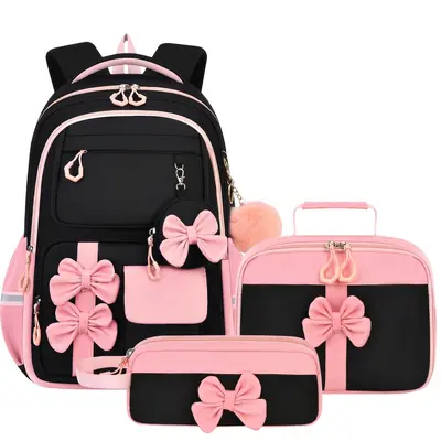 Primary School Backpack Set, Three-Piece, Bow Design, Girls, Large Capacity - 6