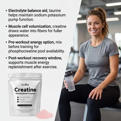 DOCTEAT Creatine Supplement Powder, Easy to Dissolve, Daily Energy - 4