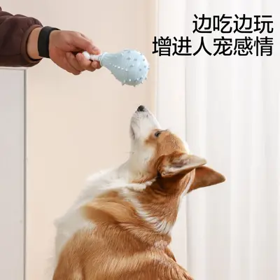 Gerçekçi tavuk budu köpek çiğneme oyuncağı, TPR, diş temizleme ve ödül dağıtıcı - 4