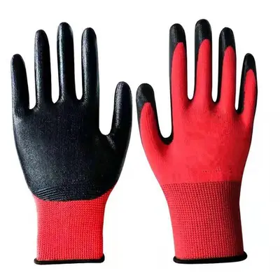 Non-Slip Nylon Nitrile Work Gloves, Wear-Resistant for Construction - 4