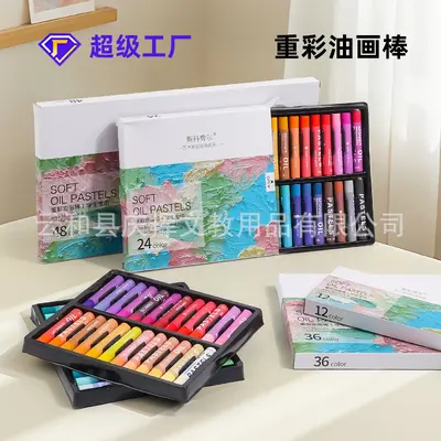 Yağlı pastel kalem seti, çocuk ve okul sanat malzemeleri - 2