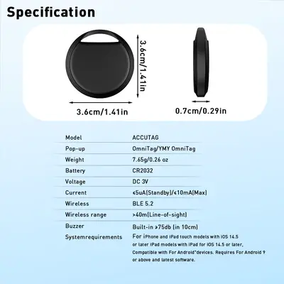 iOS Android çift sistem Bluetooth izleyici, pet anahtarlığı