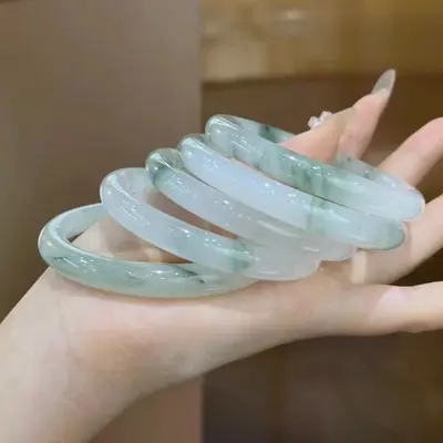 Xinjiang Tianshan Jade-Armband mit Eismuster - 7