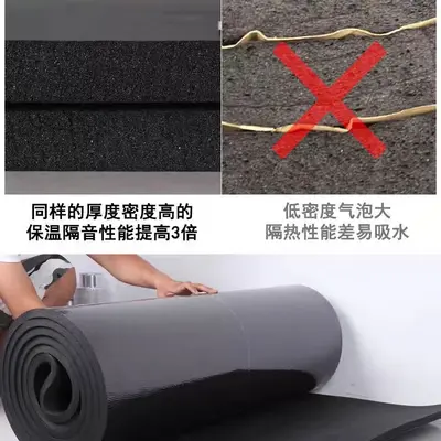 Self-Adhesive Rubber Plastic Foam Insulation Sheet for Pipes, B1 Flame Retardant