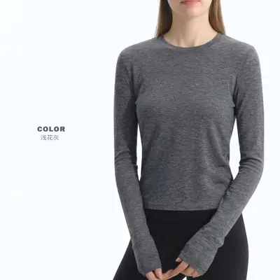 Merinowolle Damen Langarm-Sportoberteil, Herbst Winter - 7
