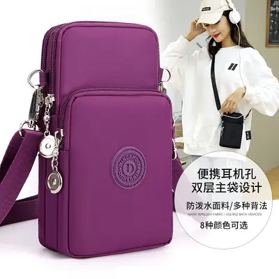 Grenzüberschreitende neue Handytasche Damen Crossbody Oxford Stoff Crossbody kleine Tasche Handytasche vertikal Mini Geldbörse Handgelenktasche - 3