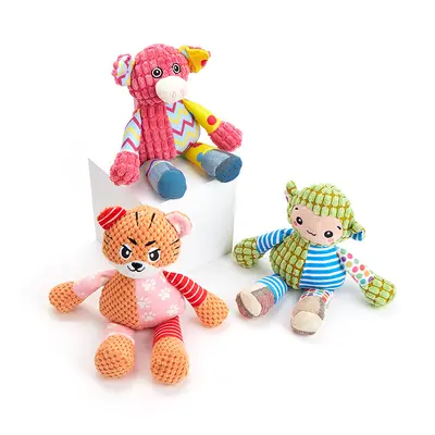 Manufacturer pet plush squeaky toy cartoon animal dog toy chew squeaker ventilated pet supplies cat universal