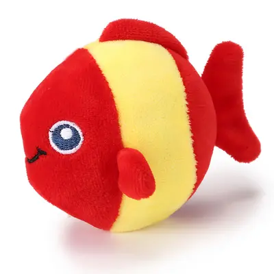 Catnip Fish Cat Toy with Squeaker and Teaser Wand - 6