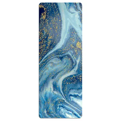 Ultra-Thin Foldable Rubber Yoga Mat, 80 cm Wide, Suede-Print, Non-Slip - 10