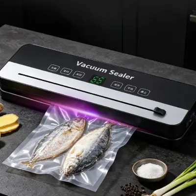 Vacuum sealer machine, automatic, household, dry and wet, food preservation