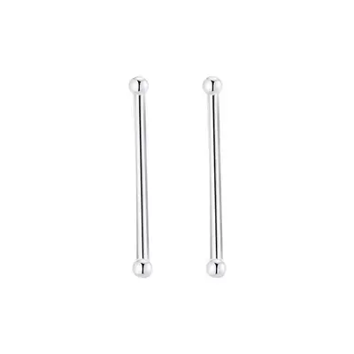 S999 Reines Silber Ohrpiercing Ohrringe für Frauen Silber kleine Mini Doppelspitz Ohrstab Ohr Knochen Nagel einfache Ohrnadelohrring - 7