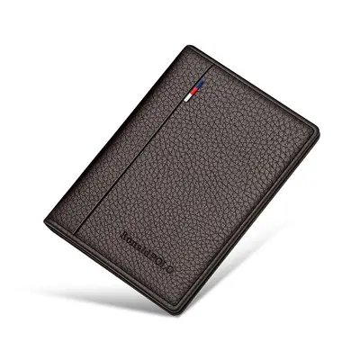 Men's Ultra-Thin Genuine Leather Card Holder with ID and License Slots - 6