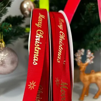 Custom Logo Printed Decorative Ribbon, Birthday Cake and Gift Box, Gold Hot Stamping - 1