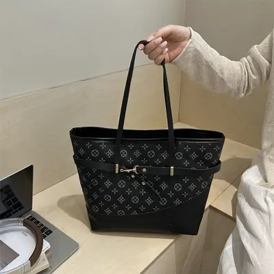 Printed Korean-Style Large Capacity Tote Bag for Women, Commuting and Student Use - 10