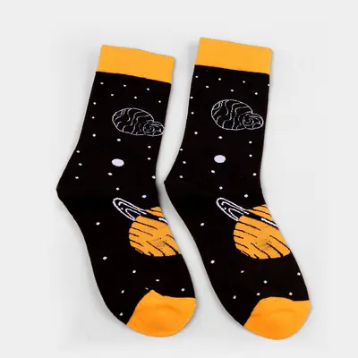 Cotton Socks with Logo, Embroidered Mid-Calf, Digitally Printed