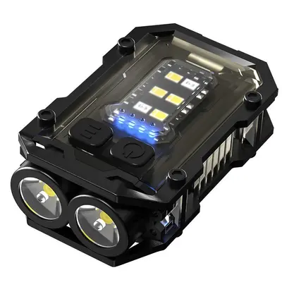 Type-C Rechargeable Keychain Flashlight, Dual Light Source Mini Torch, High Brightness