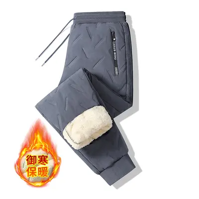 Men's Lamb Wool Fleece-Lined Cotton Casual Pants, Plus Size - 8