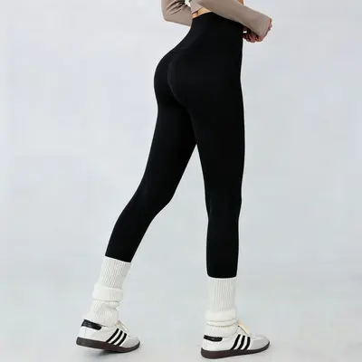 Damen-Yogahose hohe Taille, 7/8-Länge, po-hebend - 9