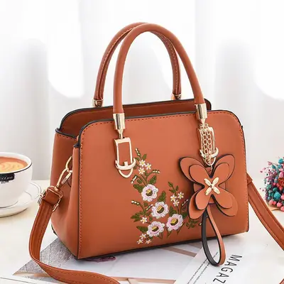 Damen-Schultertasche im chinesischen Stil mit Blumenmuster - 8
