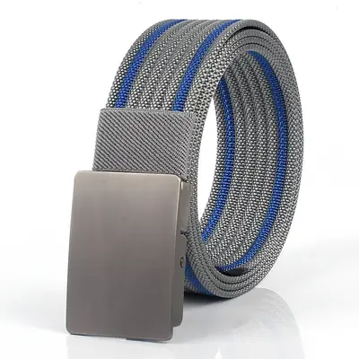 Men's Automatic Buckle Canvas Belt Imitation Nylon Outdoor Comfortable Military Training Shorts Belt Versatile Tactical Belt