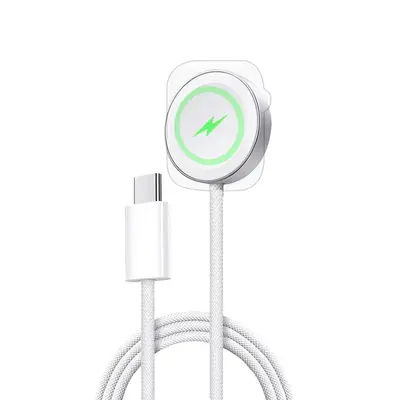 Wireless Ladegerät für Apple Watch, magnetischer Schnelllade-Ladeständer, kompatibel mit Apple Watch S10, Series 9, SE, tragbar mit geflochtenem Kabel