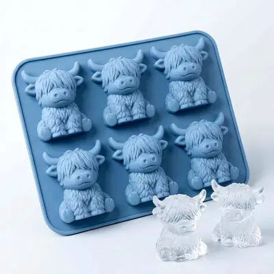 In Stock Silicone Ice Cube Mold Silicone Yak Ice Mold Mini Highland Cattle Ice Cube Mold - 7
