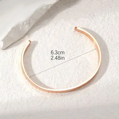 Titanyum çelik bileklik, C tipi açık tasarım, 6mm, ayarlanabilir - 5