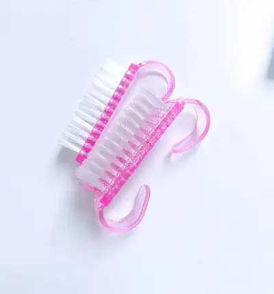 Colorful Manicure Plastic Brush Set with Calf Horn and Dust Brush - 10