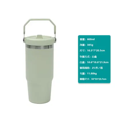 20oz paslanmaz çelik termos bardak, taşınabilir kulplu - 12